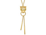 14k Yellow Gold Tiger Y-Drop Necklace with Chain (18.25 inches)